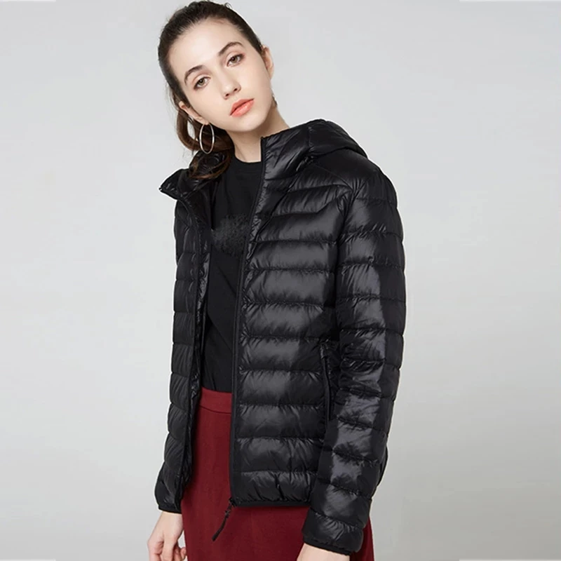 Sporting 90% Ultra-light Thin Down Jacket Women 2020 Autumn Winter Slim Short Ho - £37.24 GBP