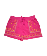 Anthropologie Pink Embroidered Boho Pull On Shorts Large New - £29.83 GBP