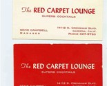2 The Red Carpet Lounge Superb Cocktails Cards Crenshaw Blvd Gardena Cal... - $15.84