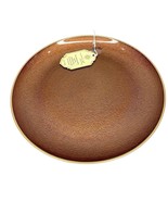 Turkish Glass 4 Charger Plates Set Brown Bronze Textured Gold Rim 13&quot; NWT - $99.00