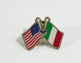 USA American Italian Friendship Enamel Lapel Pin - £6.88 GBP