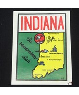 Indiana Travel Label Decal Luggage Car Stickers with Sleeve 3&quot; x 4 1/2&quot; - $17.26 CAD