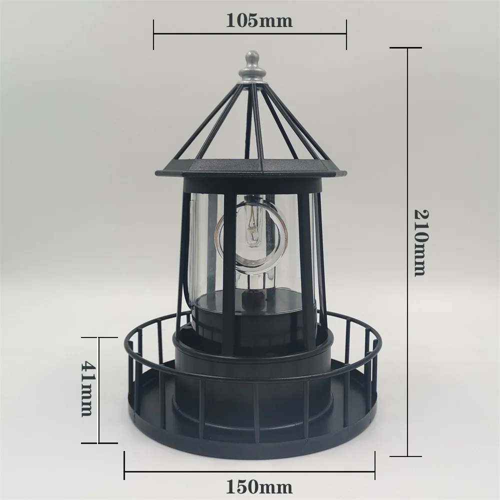 Large solar rotating lighthouse LED lawn lamp European outdoor garden de... - £113.15 GBP