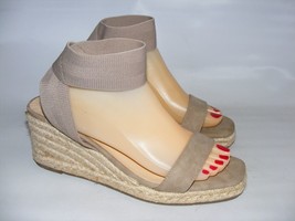 Comfort Women Size 10 M Beige Espadrille Wedge Heels Sandals Anklet Stra... - £18.35 GBP