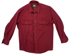 Cabela&#39;s Mens Size Small Red Wine Shirt Heavyweight Button Up Outdoor Work - $14.84