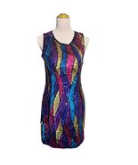 Vintage 1980s Sean Silk Sequined Cocktail Party Dress Size Small Pink Go... - $1,652.49 MXN