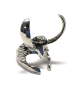 Loki&#39;s Helmet Adjustable 1 1/2&quot; tall Silver Color Ring NEW - $272.32 MXN