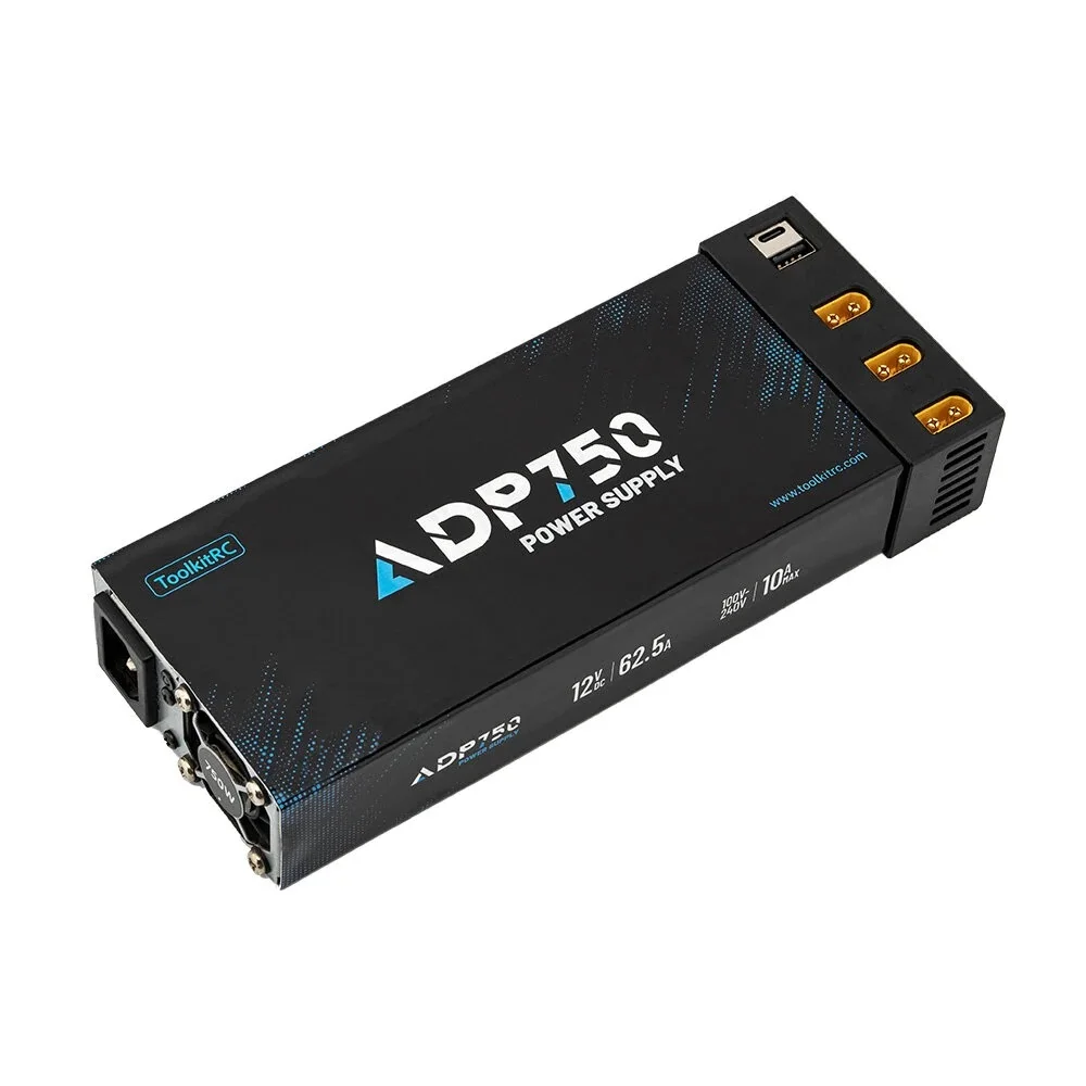 ToolkitRC ADP750 750W 12V 62.5A Smart Power Supply 7 Port Versatile Multi-port O - $111.99