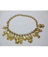 GOLD TONE PLATED METAL ASIAN CHARMS DANGLE CHIC&#39; BOUTIQUE CHAIN NECKLACE... - $100.00