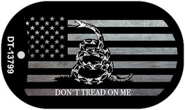 Dont Tread On Me American Flag Novelty Metal Dog Tag Necklace - £12.74 GBP