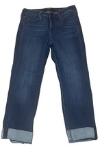 Liverpool Women’s Cropped Cuffed Dark Wash Denim Size 4/27 EXCELLENT CON... - $326.21 MXN