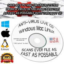 Powerful Anti-Virus Live CD - Windows - Mac - Linux 32-Bit 64-Bit BIOS-U... - $9.89