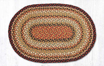 Primary image for Earth Rugs C-319 Burgundy Mustard  Oval Braided Rug 20" x 30"