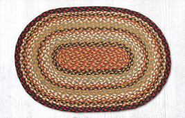 Earth Rugs C-319 Burgundy Mustard  Oval Braided Rug 20&quot; x 30&quot; - £30.92 GBP