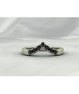 Onyx V Shaped Curved Chevron Stone Women Band, 925 Silver Half Eternity ... - €49,59 EUR