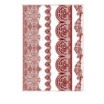 Red Rattan Floral Temporary Tattoos-Set Of 5 - $12.99