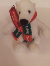 Coca-Cola Coke Polar Bear Approx. 4.5" Give Live Love Scarf Mint With All Tags - $29.99