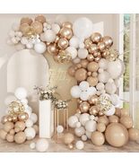 Neutral Balloon Arch Kit – 168pcs White, Beige &amp; Gold Garland for Party ... - $38.99