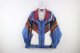 Vintage 90s Streetwear Womens Medium Abstract Lined Full Zip Windbreaker... - £42.77 GBP
