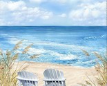 24&quot; X 44&quot; Panel Beach Chairs Sand Lake Ocean Breeze Cotton Fabric Panel ... - £7.41 GBP