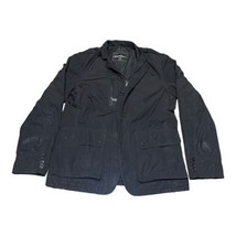 Express Jacket Mens M Black Blazer Military Utility Lined Button Up Pockets - £18.14 GBP