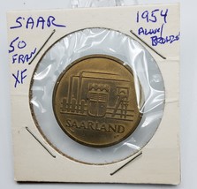 Saarland 50 Francs 1954 Saar Protectorate Coin - $145.89 MXN