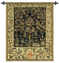 53x74 TREE OF LIFE Midnight Blue William Morris Art Tapestry Wall Hanging  - £373.94 GBP
