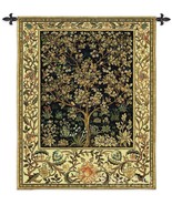 53x74 TREE OF LIFE Midnight Blue William Morris Art Tapestry Wall Hanging  - $475.20