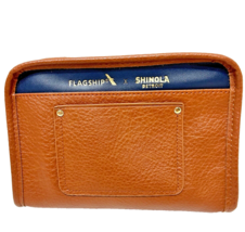 Shinola Detroit Flagship Brown Leather Travelers Pouch Bag Zip Around 8x6&quot; - £53.81 GBP