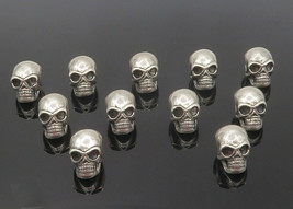925 Sterling Silver - Vintage Lot Of 11 Shiny Skull Head Slide Pendants ... - $3,677.63 MXN