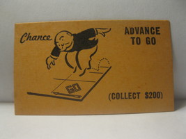 1952 Monopoly Popular Ed. Board Game Piece: Chance Card - Advance To Go - £0.76 GBP