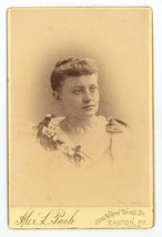 Antique Circa 1880s Cabinet Card Pach Beautiful Young Woman Necklace Easton, PA - £7.49 GBP