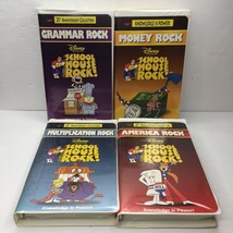 Vintage Lot 4 Disney School House Rock Clamshell VHS Tapes America Money Grammar - £19.51 GBP
