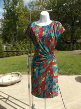 Nwot Ellen Tracy Fab Vibrant Paint Print Knit Dress 6P - $34.99