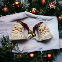 Fitz and Floyd Santa Claus Head Christmas Salt and Pepper Shakers Holiday Decor - $19.79