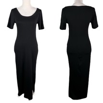 Old Navy Dress Black Fitted Ribbed Black Jack Medium M New - £27.52 GBP