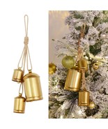 Christmas Bells, Gold Bells Metal Vintage Bells With Jute Hanging Rope, ... - $29.99