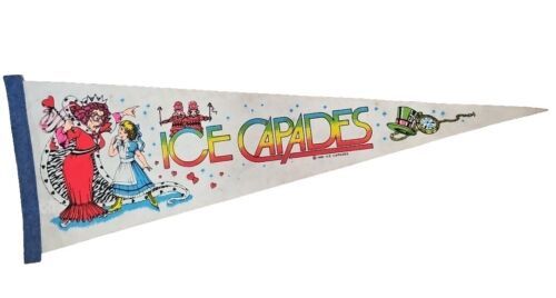 Primary image for Alice In Wonderland Ice Capades Pennant 27" Souvenir Felt Banner 1980 Vtg