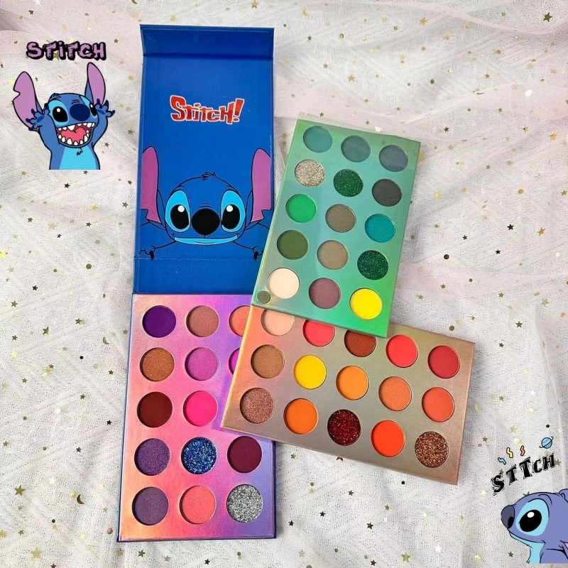 Anime Kawaii Stitch Makeup 60 Color Rotating Eye Shadow Palette Pearlescent - £14.80 GBP