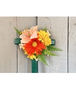 Hand-Painted Pine Cemetery Cross:  Grave Decoration Bright Florals - $26.00