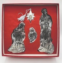 1999 Lenox Millennium Nativity Gift Set Crystal Four Piece in Box U196 - $129.99