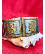 1940's Vintage Taxco 2-Tone Sterling Silver Panel Bracelet w/Aztec Mayan... - $170.00