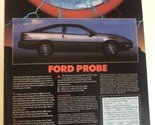 1988 Ford Probe Vintage Print Ad Advertisement pa11 - £5.45 GBP