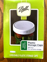 8 Ball Wide Mouth Reusable Plastic Canning Jar White Storage Lids Bpa Free Nib - £9.44 GBP