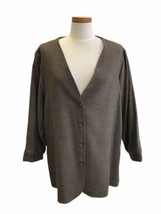 Vintage 1980s &#39;90s Eileen Fisher Minimalist Jacket Cardigan Wool Lagenlook L B10 - £54.89 GBP