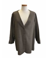 Vintage 1980s &#39;90s Eileen Fisher Minimalist Jacket Cardigan Wool Lagenlo... - £54.55 GBP