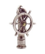 Vintage Sterling Silver Carl-Art Movable Nautical Ship&#39;s Wheel Charm 1940s - $19.00