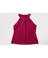 Tahari Blouse L 12 14 Halter Top Sleeveless Pink Fuchsia New - £38.64 GBP