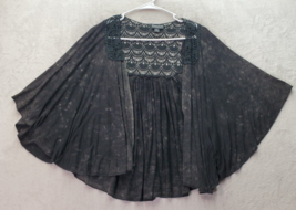 Tough Luv Cardigan Women&#39;s Small Black Lace Pleated Cotton Sleeveless Op... - $18.45