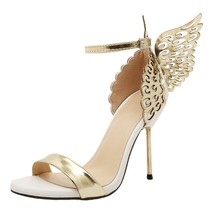 Fashion Women Valentine Shoes Bronzing Sequins Big Bowknot High Heels Sandals - £67.94 GBP